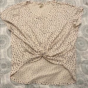 5/$30 H&M Cream and Black Polka Dot Too
